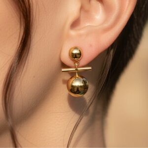 Double Ball 18k Gold Plated Earrings